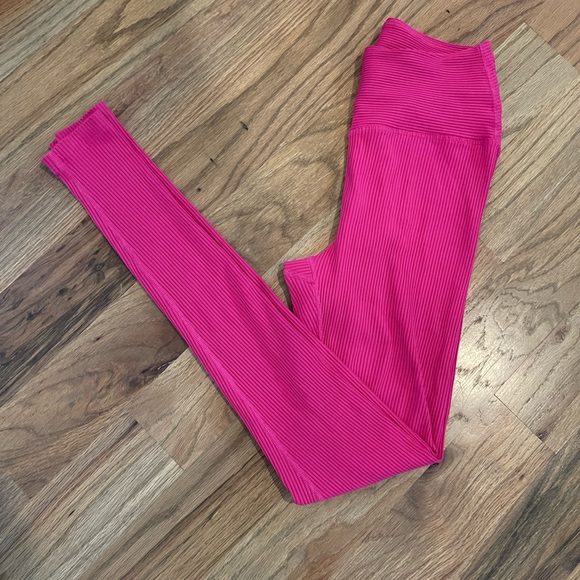 YEAR OF OURS Ribbed High High Legging in Hot Pink - Picture 3 of 3